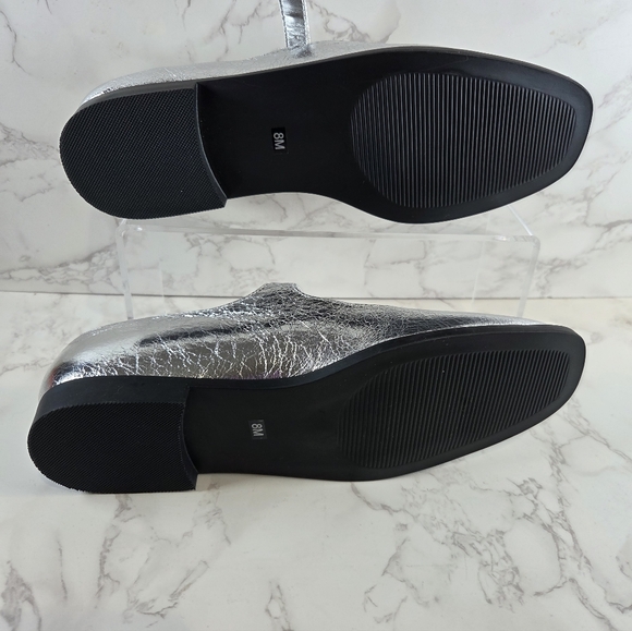 Steve Madden Metallic Silver Loafers - Picture 2 of 5